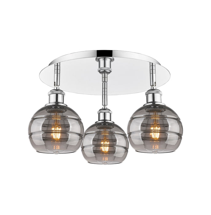 Innovations 516-3C-PC-G556-6SM Three Light Flush Mount, Polished Chrome