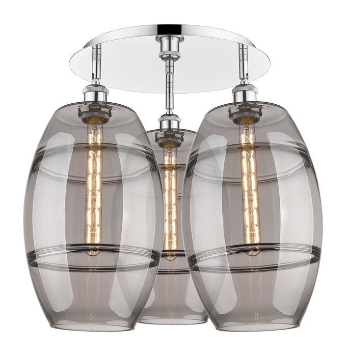 Innovations 516-3C-PC-G557-10SM Three Light Flush Mount, Polished Chrome