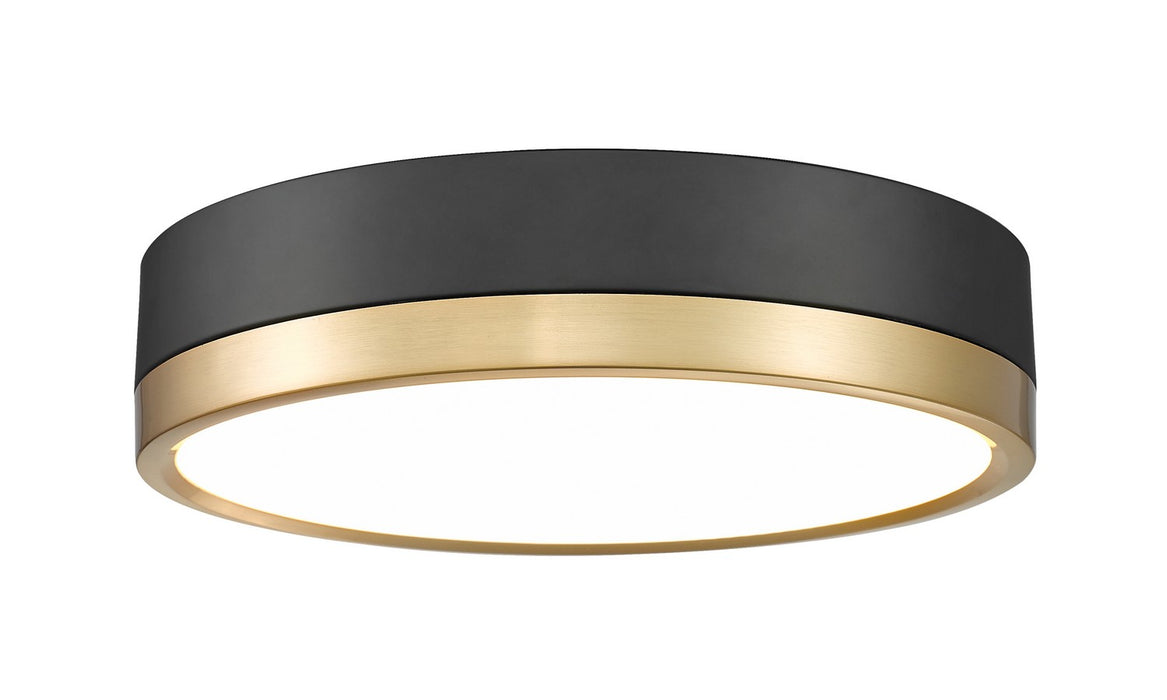 Z-Lite 1006F12-MB-MGLD-LED LED Flush Mount, Matte Black + Modern Gold