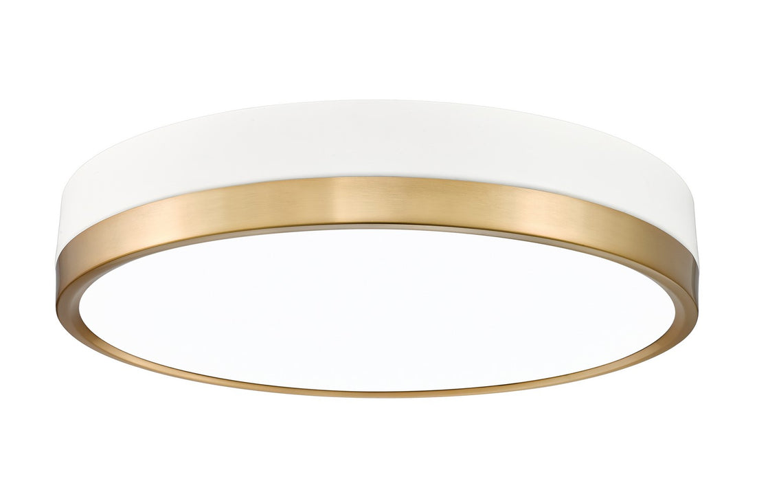 Z-Lite 1006F16-MW-MGLD-LED LED Flush Mount, Matte White + Modern Gold