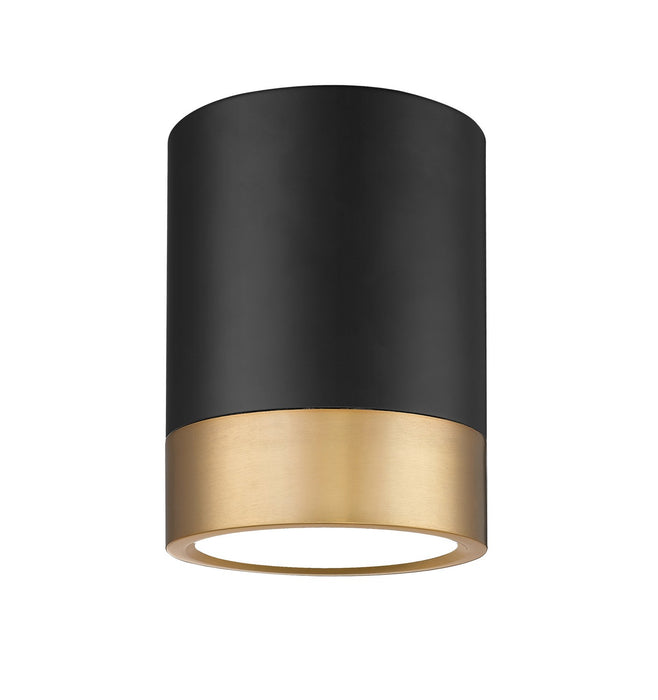 Z-Lite 1006F6-MB-MGLD-LED LED Flush Mount, Matte Black + Modern Gold