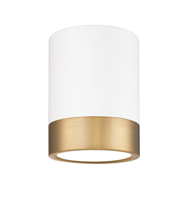 Z-Lite 1006F6-MW-MGLD-LED LED Flush Mount, Matte White + Modern Gold
