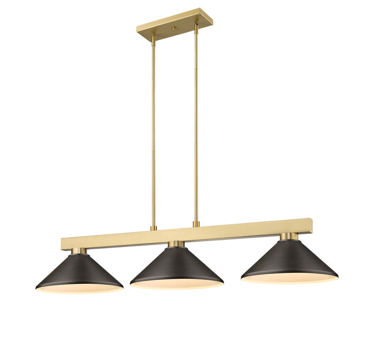 Z-Lite 152MGLD-MBRZ Three Light Billiard, Modern Gold