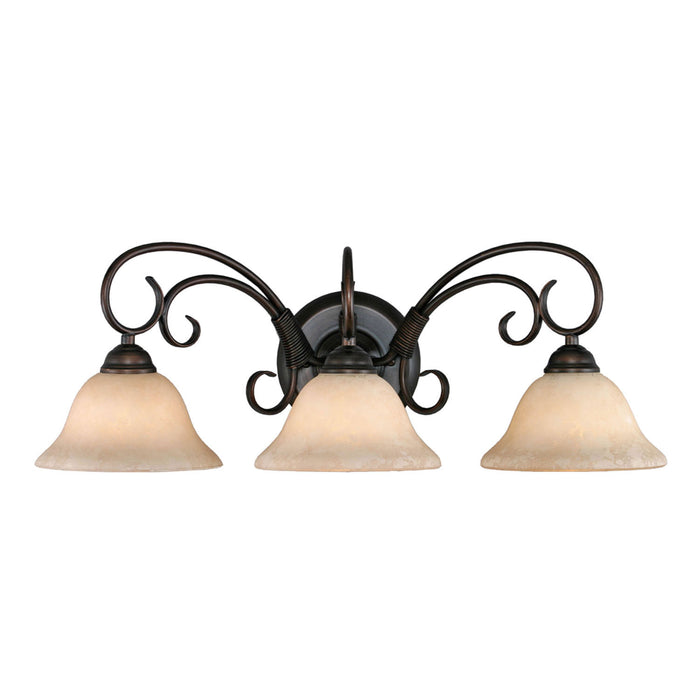 Golden 8606-BA3 RBZ-TEA Three Light Bath Vanity, Rubbed Bronze