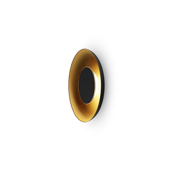 Koncept RMW-09-SW-MTB-HW+18BD-MBG LED Wall Sconce, Matte Black w/ Gold