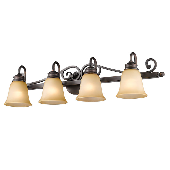 Golden 4074-4 RBZ Four Light Bath Vanity, Rubbed Bronze