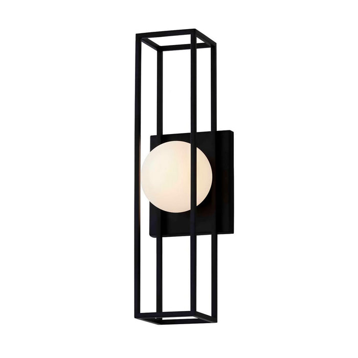 Justice Designs FSN-7184W-OPAL-MBLK LED Outdoor Wall Sconce, Matte Black