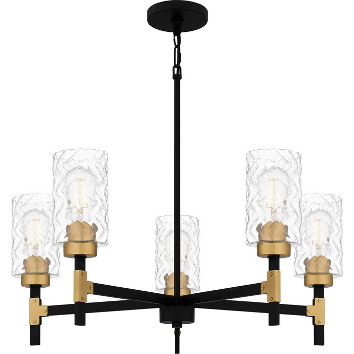 Quoizel CAY5028MBK Five Light Chandelier, Matte Black