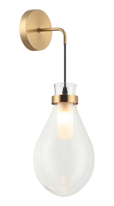 Matteo Lighting W31901AG One Light Wall Sconce, Aged Gold Brass