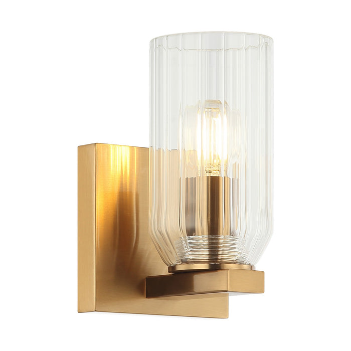 Matteo Lighting W34001AG One Light Wall Sconce, Aged Gold Brass