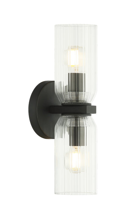 Matteo Lighting W34012MB Two Light Wall Sconce, Matte Black