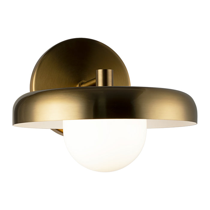 Matteo Lighting W34401AGOP LED Wall Sconce, Aged Gold Brass