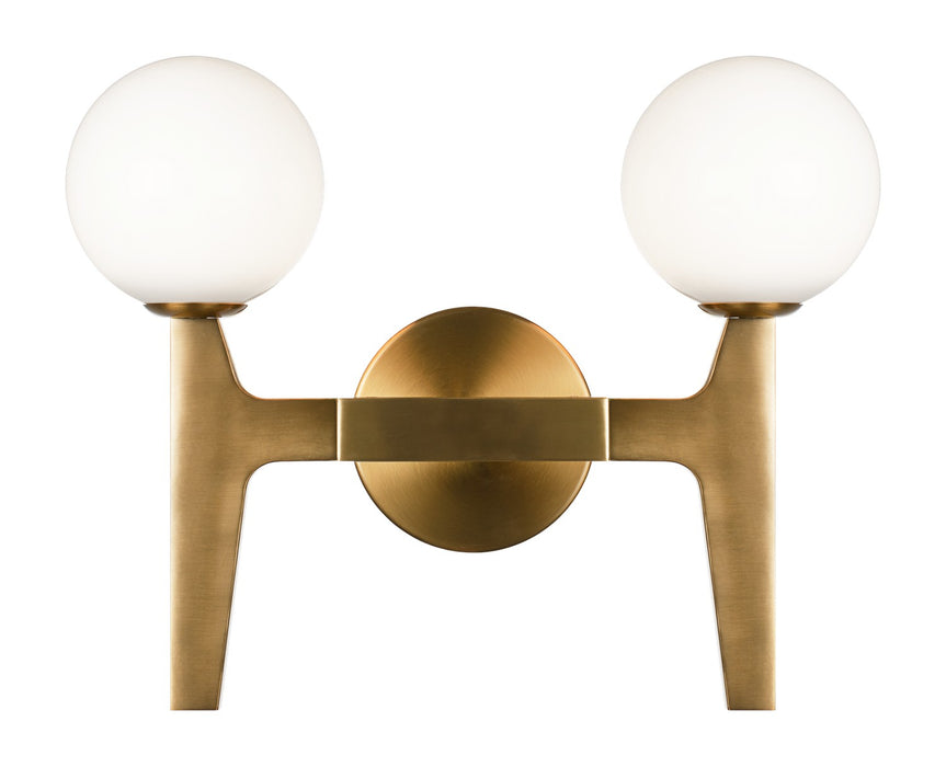 Matteo Lighting W34902AGOP LED Wall Sconce, Aged Gold Brass