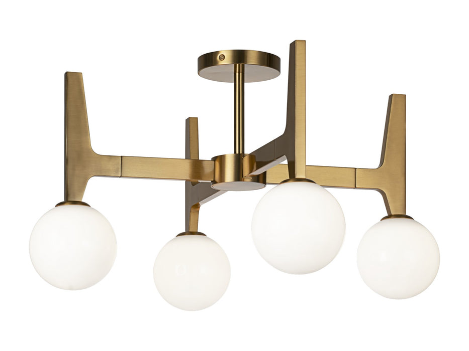 Matteo Lighting X34904AGOP LED Ceiling Mount, Aged Gold Brass