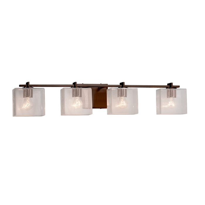 Justice Designs FSN-8444-55-SEED-DBRZ Four Light Bath Bar, Dark Bronze