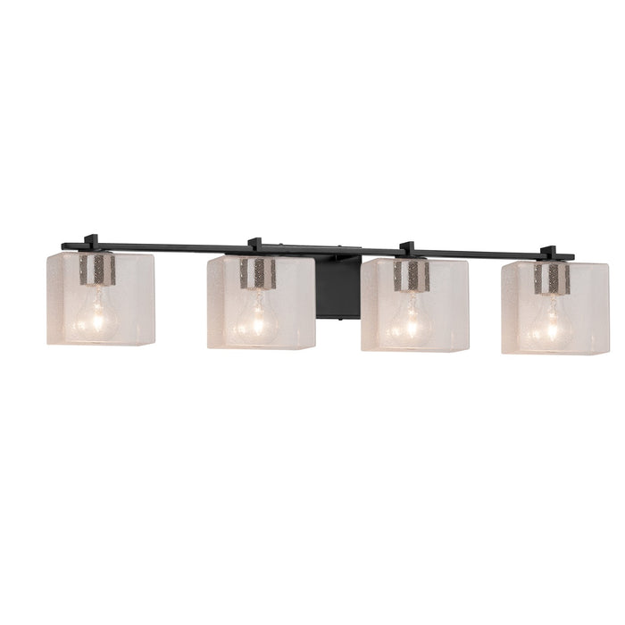 Justice Designs FSN-8444-55-SEED-MBLK Four Light Bath Bar, Matte Black