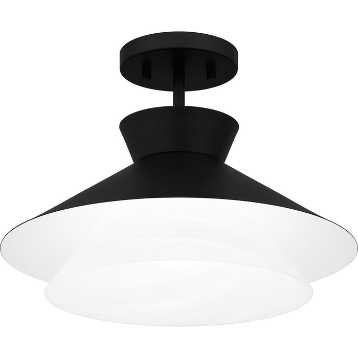 Quoizel QSF6171MBK One Light Semi Flush Mount, Matte Black