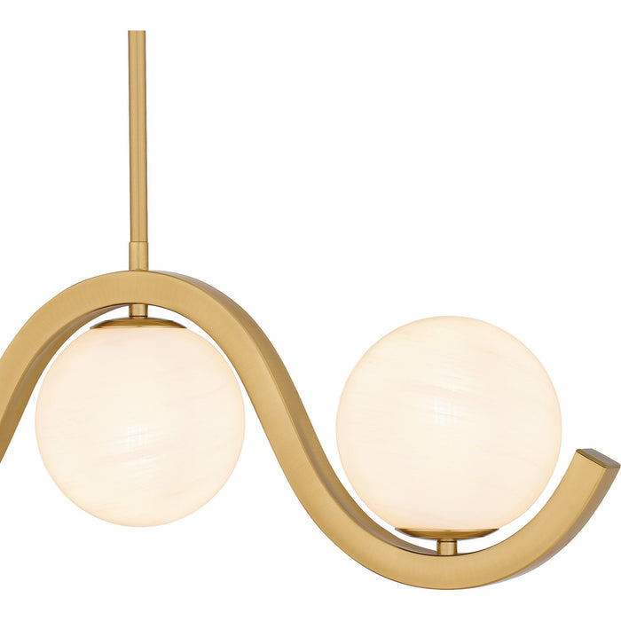 Quoizel SRI551AB Five Light Linear Chandelier, Aged Brass