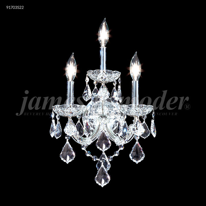 James R. Moder 91703S22 Three Light Wall Sconce, Silver