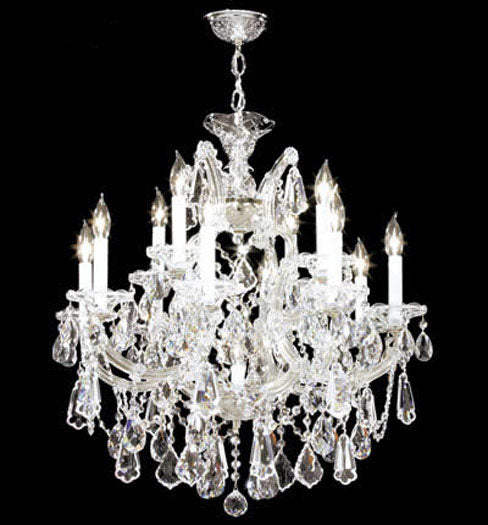 James R. Moder 94722S22 12 Light Chandelier, Silver