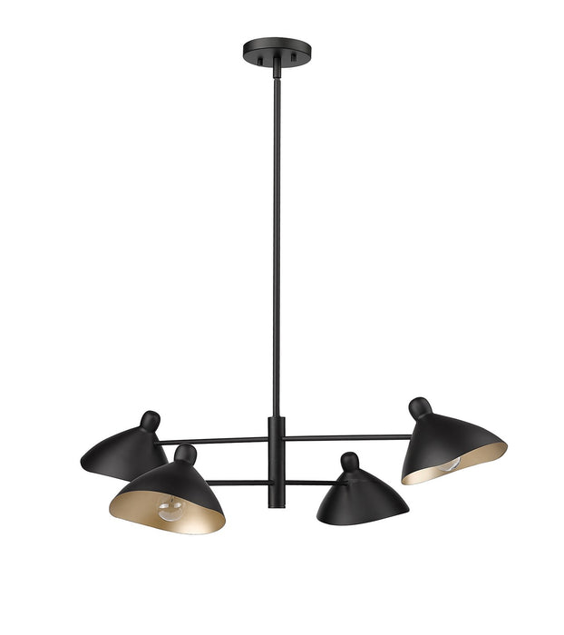 Millennium 12804-MB Four Light Chandelier, Matte Black