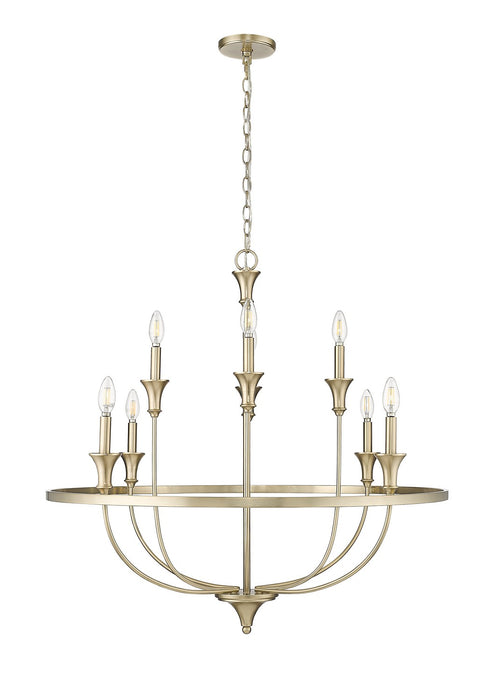 Millennium 28108-MG Eight Light Chandelier, Modern Gold