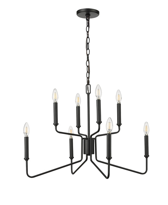 Millennium 29008-MB Eight Light Chandelier, Matte Black
