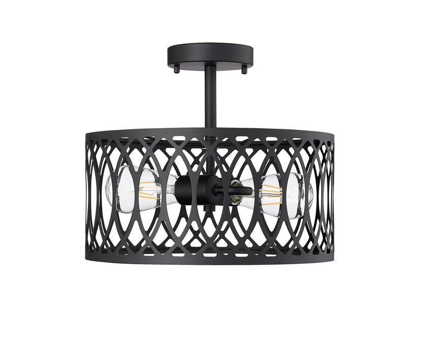 Millennium 4212-MB One Light Semi-Flush Mount, Matte Black
