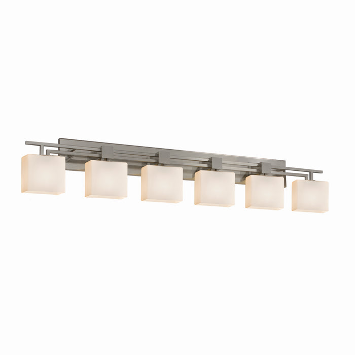 Justice Designs FSN-8706-55-OPAL-NCKL-LED6-4200 LED Bath Bar, Brushed Nickel