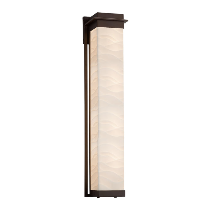 Justice Designs PNA-7546W-WAVE-DBRZ LED Outdoor Wall Sconce, Dark Bronze