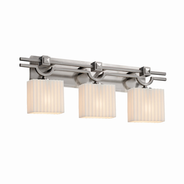 Justice Designs PNA-8503-55-PLET-NCKL Three Light Bath Bar, Brushed Nickel