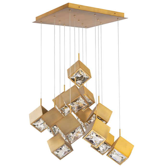 W.A.C. Lighting PD-29313S-AB LED Chandelier, Aged Brass