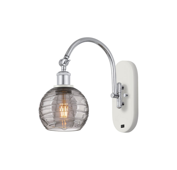 Innovations 518-1W-WPC-G1213-6SM One Light Wall Sconce, White Polished Chrome