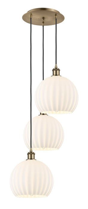 Innovations 113B-3P-AB-G1217-10WV LED Pendant, Antique Brass
