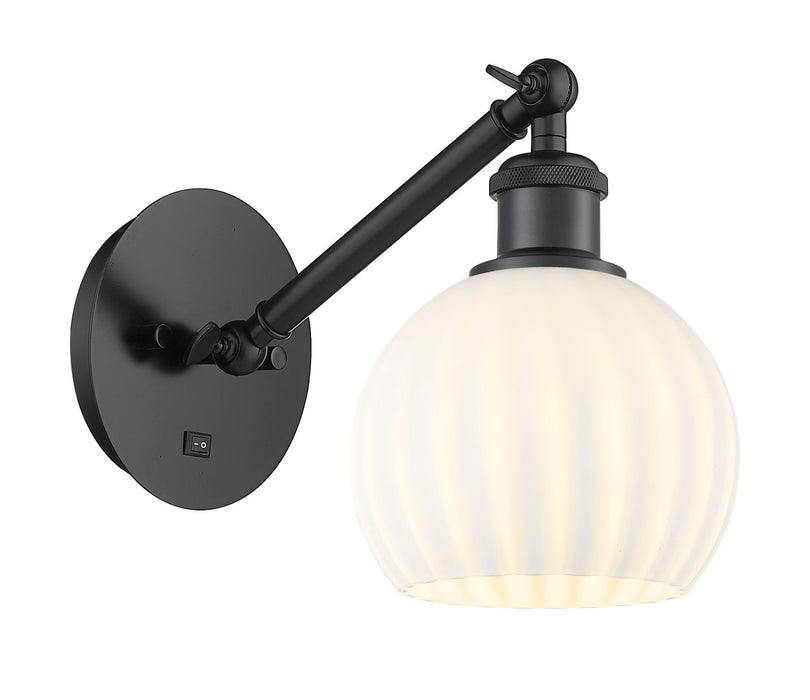Innovations 317-1W-BK-G1217-6WV LED Wall Sconce, Matte Black
