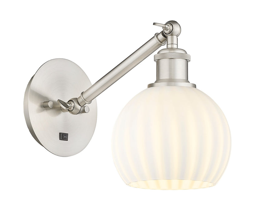 Innovations 317-1W-SN-G1217-6WV LED Wall Sconce, Brushed Satin Nickel