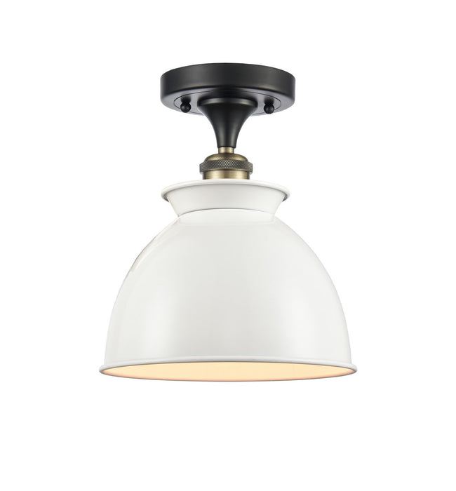 Innovations 516-1C-BAB-M14-W One Light Semi-Flush Mount, Black Antique Brass