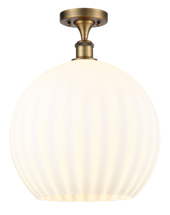 Innovations 516-1C-BB-G1217-14WV LED Semi-Flush Mount, Brushed Brass