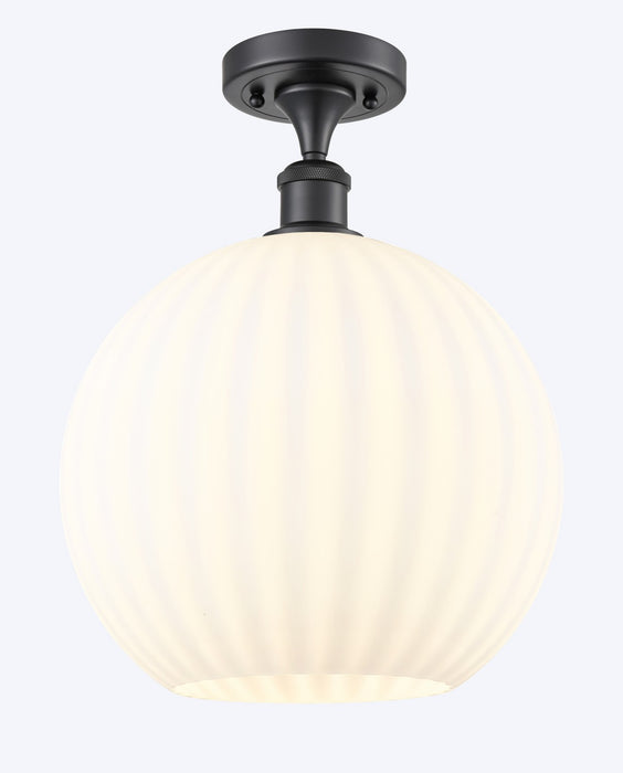 Innovations 516-1C-BK-G1217-12WV LED Semi-Flush Mount, Matte Black
