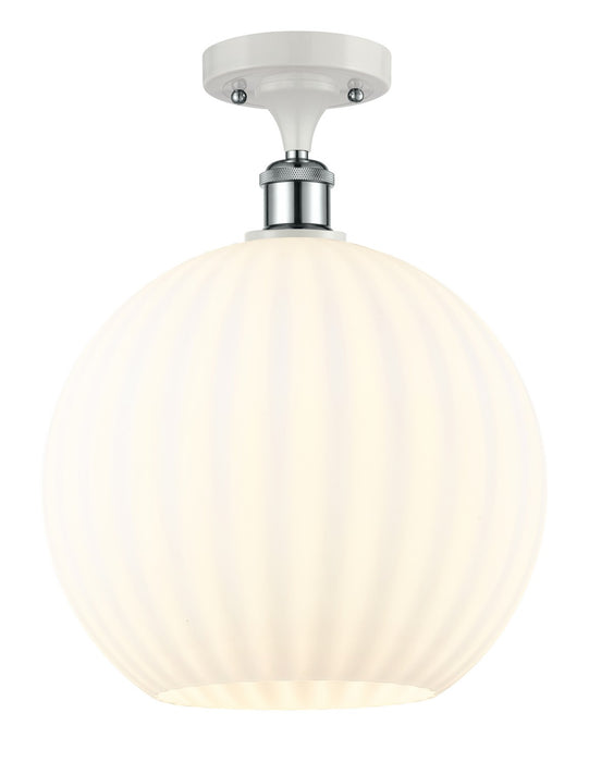 Innovations 516-1C-WPC-G1217-12WV LED Semi-Flush Mount, White Polished Chrome