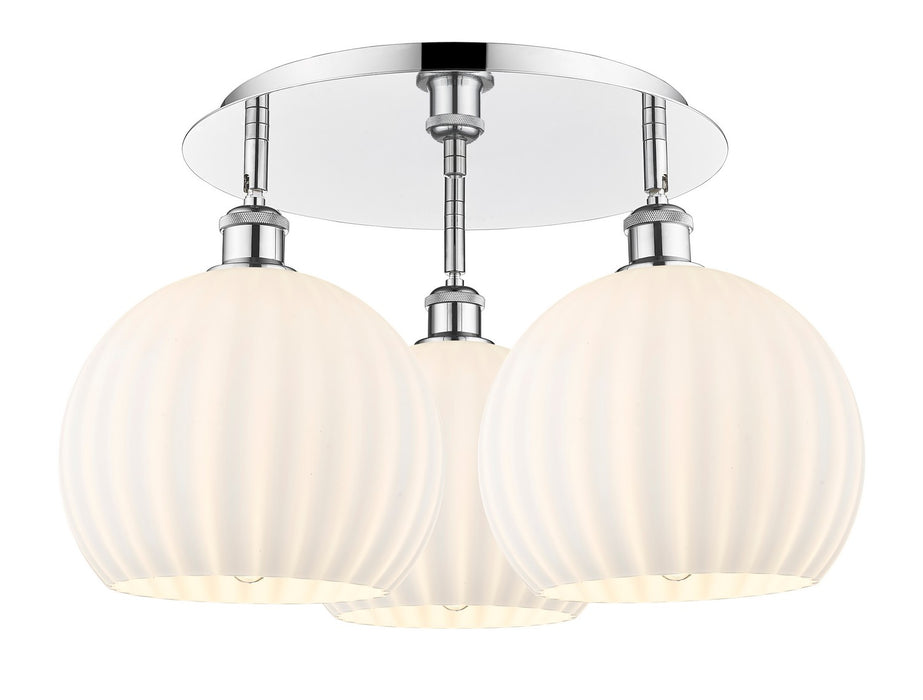 Innovations 516-3C-PC-G1217-10WV LED Flush Mount, Polished Chrome