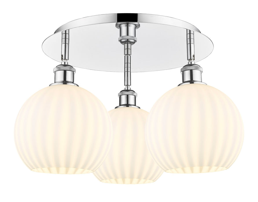 Innovations 516-3C-PC-G1217-8WV LED Flush Mount, Polished Chrome