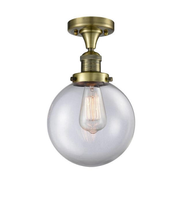 Innovations 517-1CH-AB-G202-8 One Light Semi-Flush Mount, Antique Brass