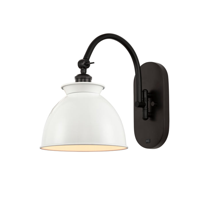 Innovations 518-1W-OB-M14-W One Light Wall Sconce, Oil Rubbed Bronze
