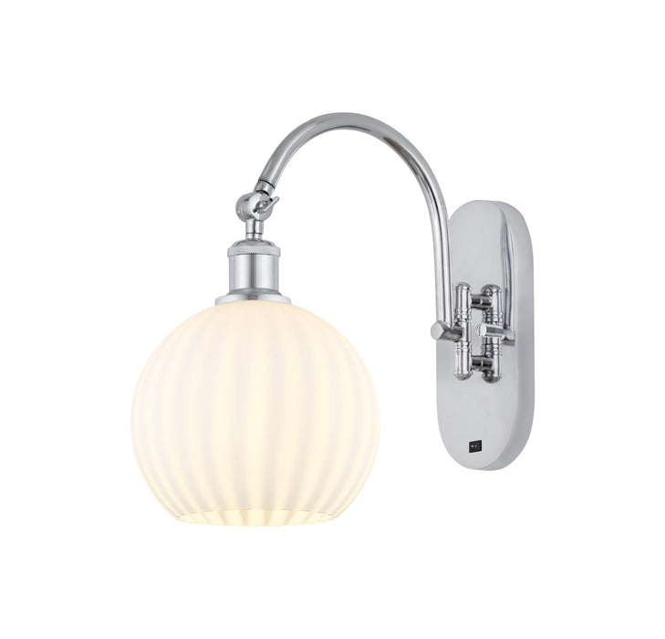 Innovations 518-1W-PC-G1217-8WV LED Wall Sconce, Polished Chrome