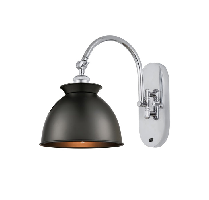 Innovations 518-1W-PC-M14-BK One Light Wall Sconce, Polished Chrome