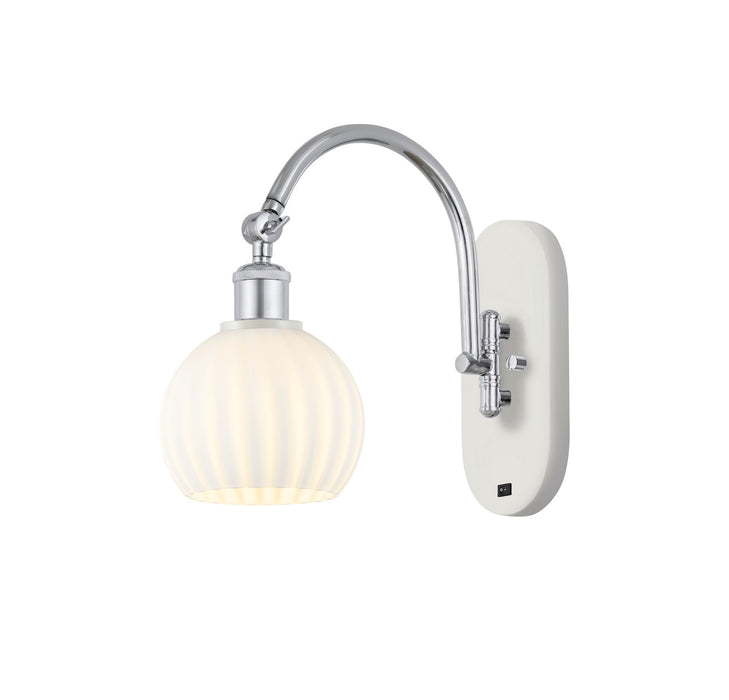 Innovations 518-1W-WPC-G1217-6WV LED Wall Sconce, White Polished Chrome