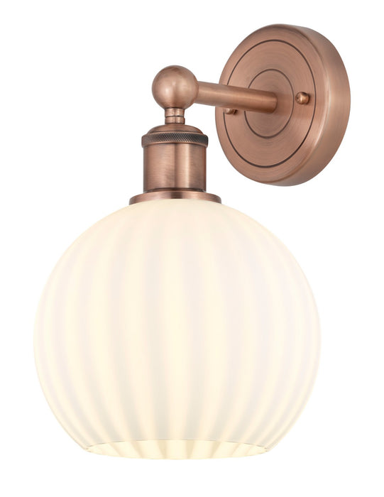 Innovations 616-1W-AC-G1217-8WV LED Wall Sconce, Antique Copper