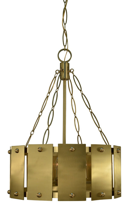 Framburg 5866 BR Six Light Chandelier, Brushed Brass