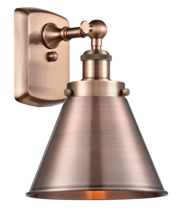 Innovations 916-1W-AC-M13-AC One Light Wall Sconce, Antique Copper